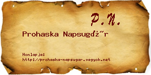 Prohaska Napsugár névjegykártya